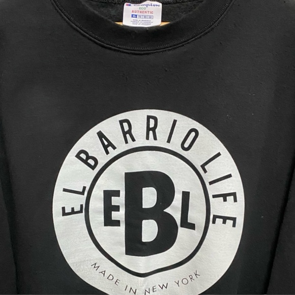 Champion Men’s Black Vintage Graphic Logo 100% Cotton Sweatshirt Size XL - Picture 7 of 8